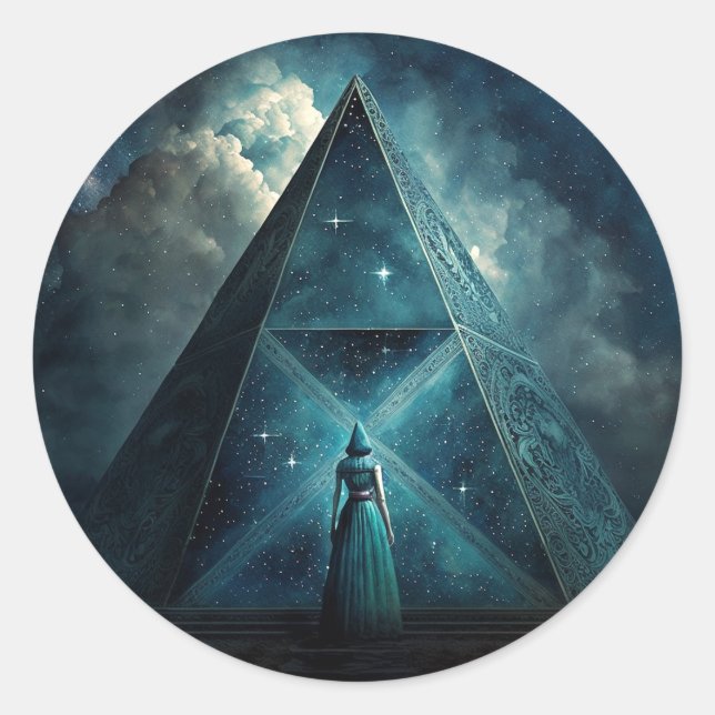 Adesivo Arte visionária da pirâmide azul (Frente)