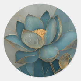 Adesivo Arte Zen Geométrica de Linha Flor de Lótus Dourada