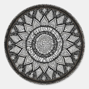ADESIVO ARTES MANDALA - PRETO E BRANCO - ESTILO DE FLOR