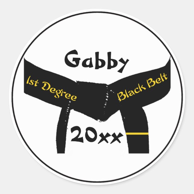 Adesivo Artes Marciais Cinturão Preto De 1 rua Grau (Frente)