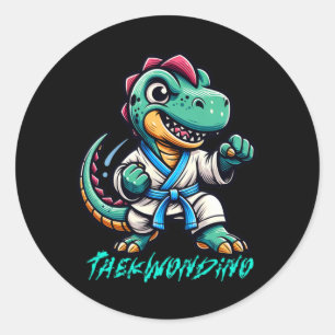 Adesivo Artes Marciais Engraçadas Karatê Taekwondo Dino An