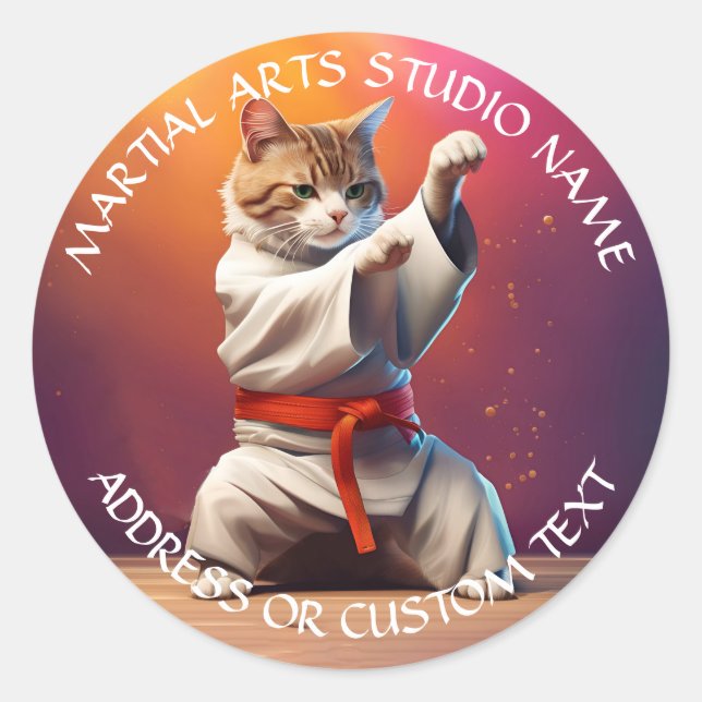 Adesivo Artes marciais Jiu-jitsu Karate Taekwondo Studio (Frente)