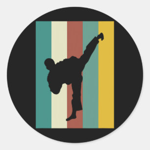 Adesivo Artes marciais Kickboxing Karate Taekwondo Retro D