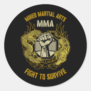 Adesivo Artes Marciais Mistas MMA Cage Dragon Fist Tiger B