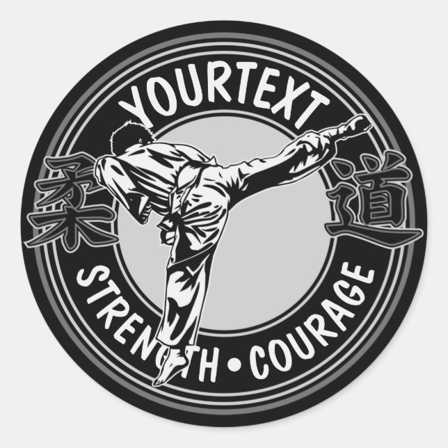 Adesivo Artes Marciais Personalizadas JUDO Japão Combate E (Frente)