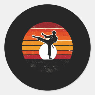 Adesivo Artes Marciais Retro Silhuette Kick - Karate
