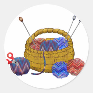 Adesivo Artesanato de Agulhas de tricô de Yarn