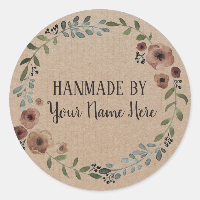 Adesivo Artesanato Floral de Bolo de Biscoito Físico Feito (Frente)