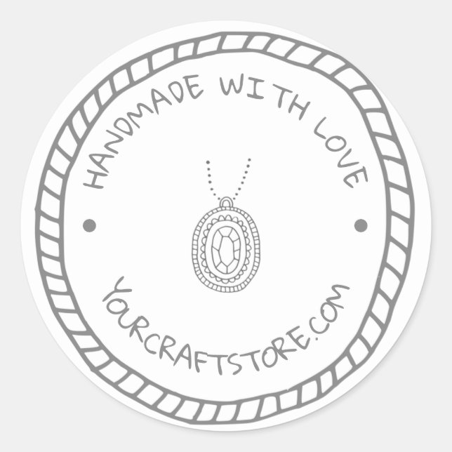 Adesivo Artesanatos de joalharia feitos à mão (Frente)