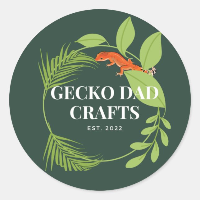 Adesivo Artesanatos do Pai Gecko (Frente)