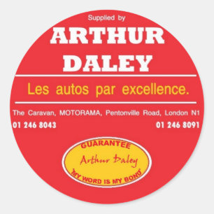 Adesivo Arthur Daley Motorama Car Bumper Sticker