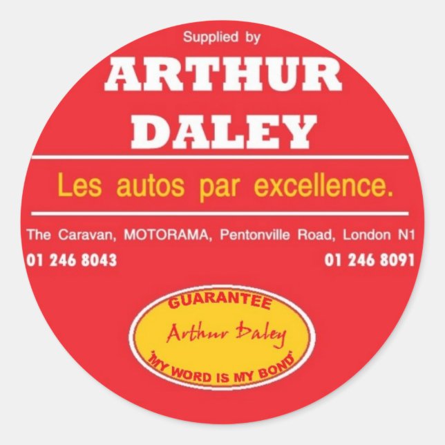 Adesivo Arthur Daley Motorama Car Bumper Sticker (Frente)