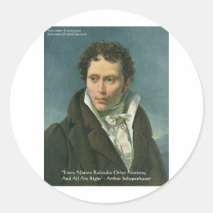 Adesivo Arthur Schopenhauer "Nações Ridicule" Citando pr