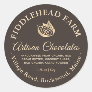Adesivo Artisan Chocolates Rótulos de chocolate Dourado Be