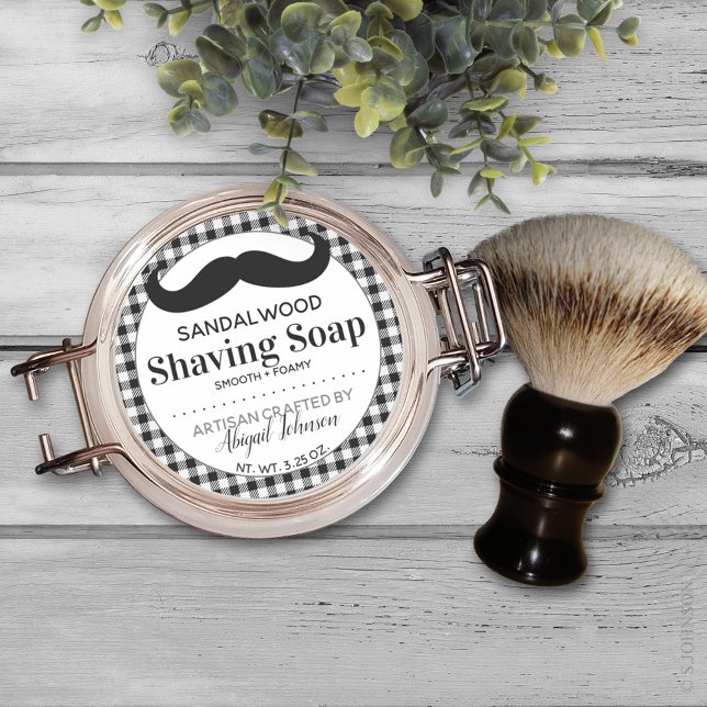 Adesivo Artisan Crafted Shave Soap Lumberjack Xadrez (Criador carregado)