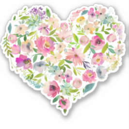 Adesivo Artisan Floral Heart Love Namorados Mãe
