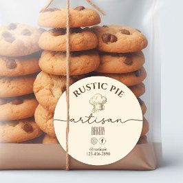 Adesivo Artisan Home Bakery Dourado Chef Hat Pale Orange