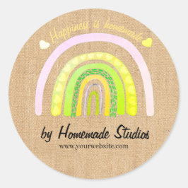 Adesivo Artisan Woodgrain Rainbow 'Happiness is Homemade' 