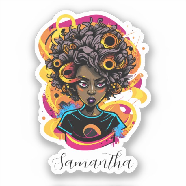 Adesivo Artista Afro Mulher (Frente)
