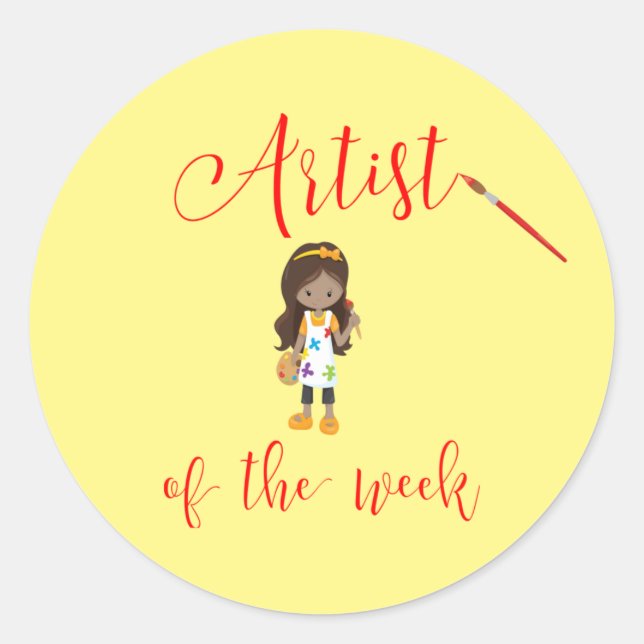 Adesivo Artista da Semana com Pincel (Frente)