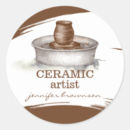 Adesivo Artista de cerâmica esculpindo oleiro de cerâmica