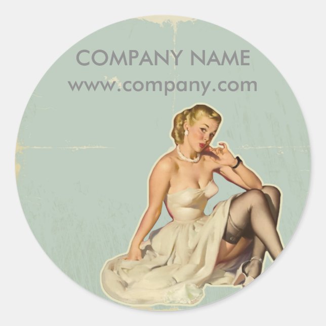 Adesivo Artista de Maquiagem do Cabelo da Rapariga Retro F (Frente)