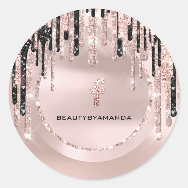 Adesivo Artista de Maquiagem no FB Mídia Social  Drips Ros (Frente)