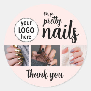 Adesivo Artista de Unhas Oh So Pretty Logotipo Script Rosa