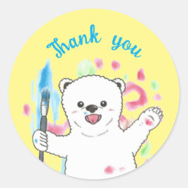 Adesivo Artista do urso polar bonito Obrigado Sticker Amar