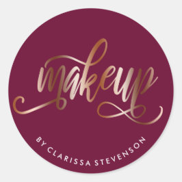 Adesivo Artista elegante de rosa de cobre e maquiagem de b