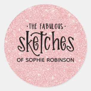 Adesivo Artista Elegante Rosa Girly Glitter