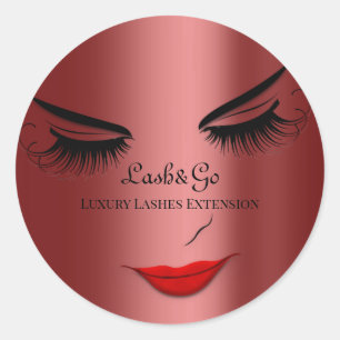 Adesivo Artista Makeup Lashes Produto Lábios Vermelhos Bo