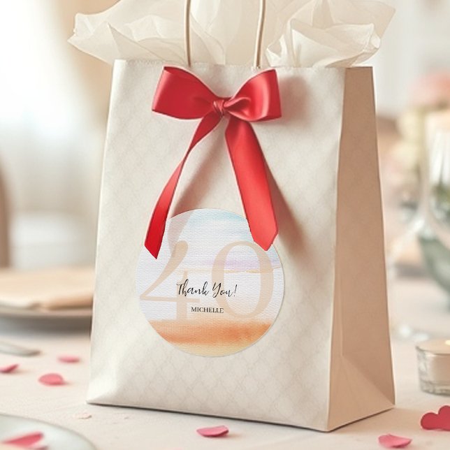 Adesivo Artista Moderno Arco-Íris Obrigado Aniversário (Criador carregado)