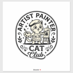 Adesivo Artista Pintor Gato Gato Engraçado Gráfico - Artis