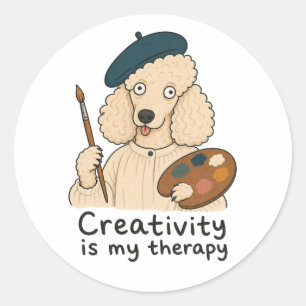 Adesivo Artista Poodle A Criatividade É Minha Terapia