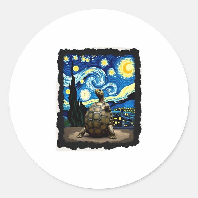 Adesivo Artistic Turtle Shirt  Starry Night Turtle (2) (Frente)