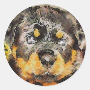 Adesivo Artístico Rottweiler Puppy Retrato