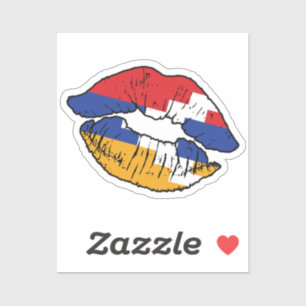 Adesivo Artsakh Karabakh Lipstick Love Flag