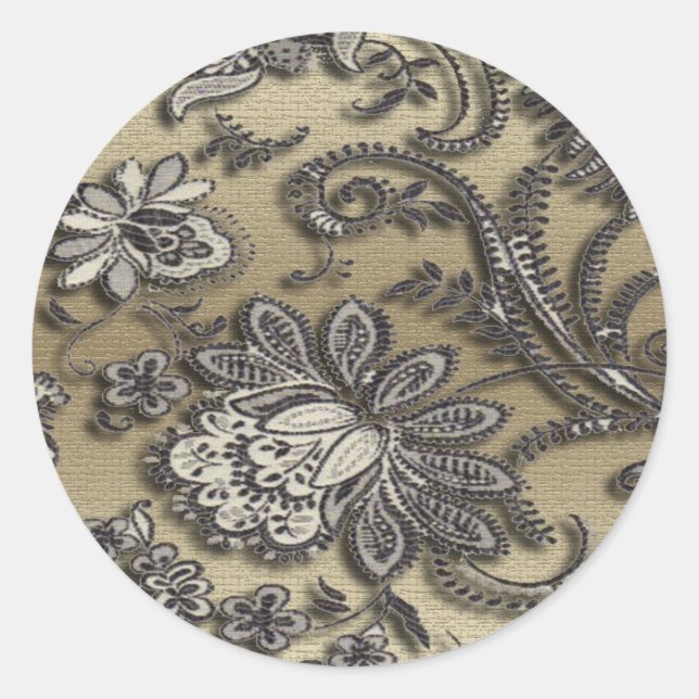 Adesivo Artsy - Flores Pretas e Douradas Emboscada (Frente)