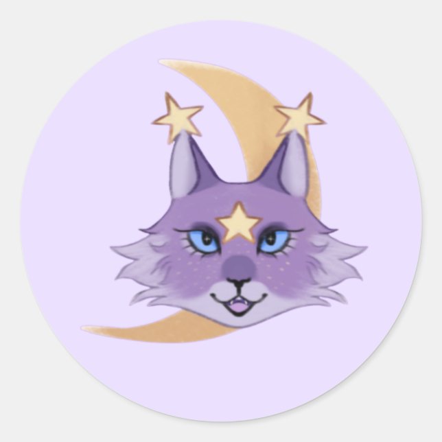 Adesivo Artsy Star Cat Whimsigoth (Frente)