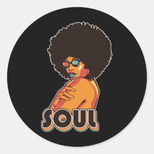 Adesivo Artsy Womens Funk Vintage 70 Costume Afro Soul Mu