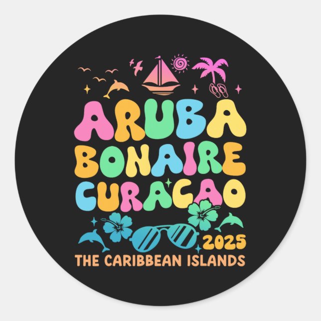 Adesivo Aruba Bonaire Curacao 2025 - Ilha Carriba Trave (Frente)