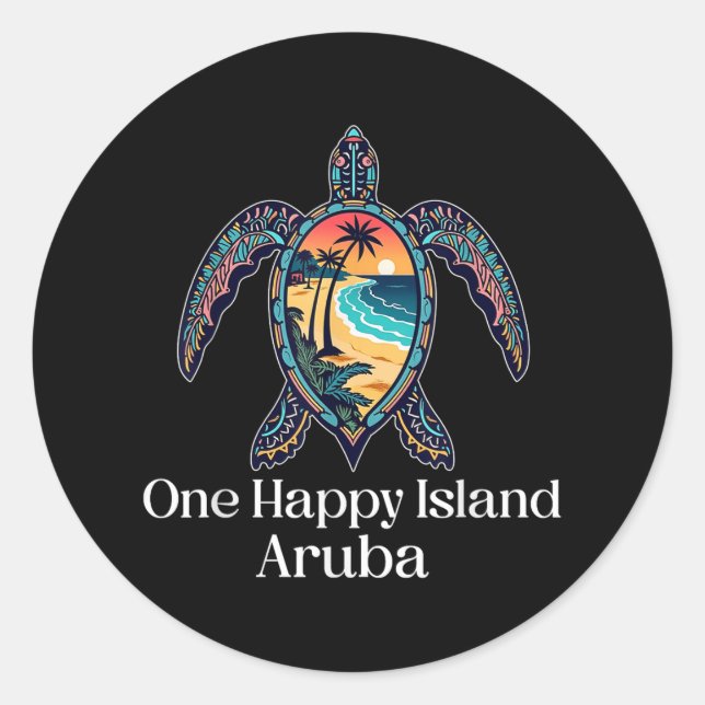 Adesivo Aruba One Happy Island Aruban Souvenir Me Vacina (Frente)