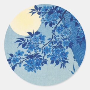 Adesivo Árvore Azul ao Luar: Noite de Flor de Cerejeira Ja