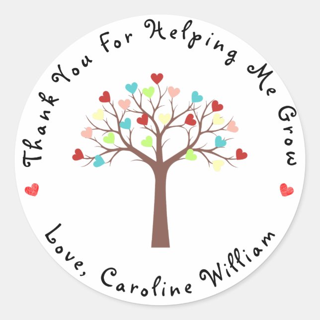 Adesivo Árvore Bonita de Corações Agradecemos (Frente)