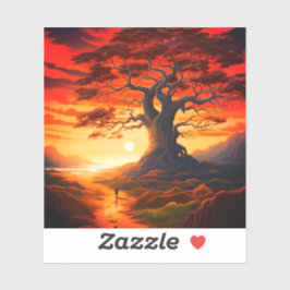Adesivo Árvore bonito ao pôr do sol