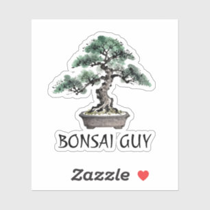 Adesivo Árvore Bonsai Arte de Tinta Japonesa Sumi-E Person