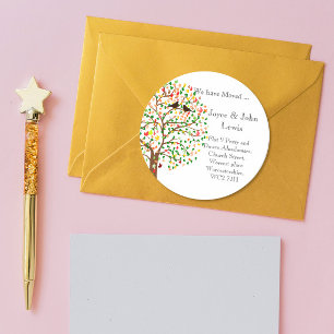 Adesivo Árvore da família de outono do Address Stickers