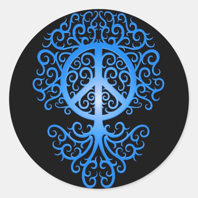 Adesivo Árvore da Paz, azul e preto (Frente)