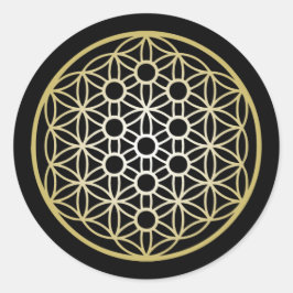 Adesivo Árvore da Vida com Flor da Vida - Dourado